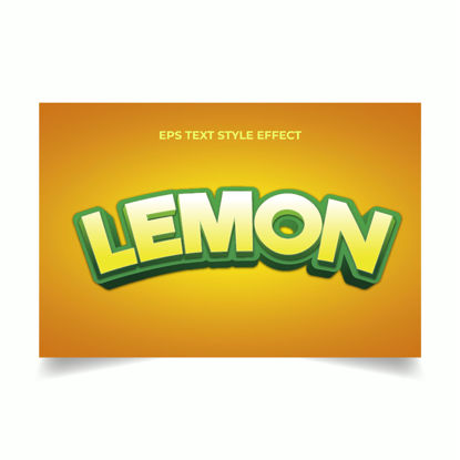 Лимонный свежий зеленый 3D редактируемый эффект стиля текста