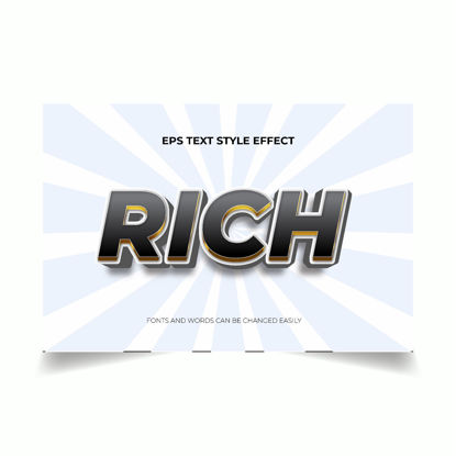 Bohatý luxusní černý 3d efekt stylu upravitelného textu