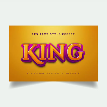 تأثير نمط النص القابل للتحرير ثلاثي الأبعاد King التاريخي