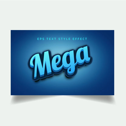Mega modrá tučné 3d upravitelný text styl efektu
