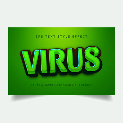 Infecție cu virus 3D efect de stil text modificabil