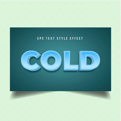3D Blue Cold Editable Text Graphic Style ефект