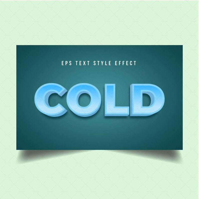3D Blue Cold Editable Text Graphic Style ефект