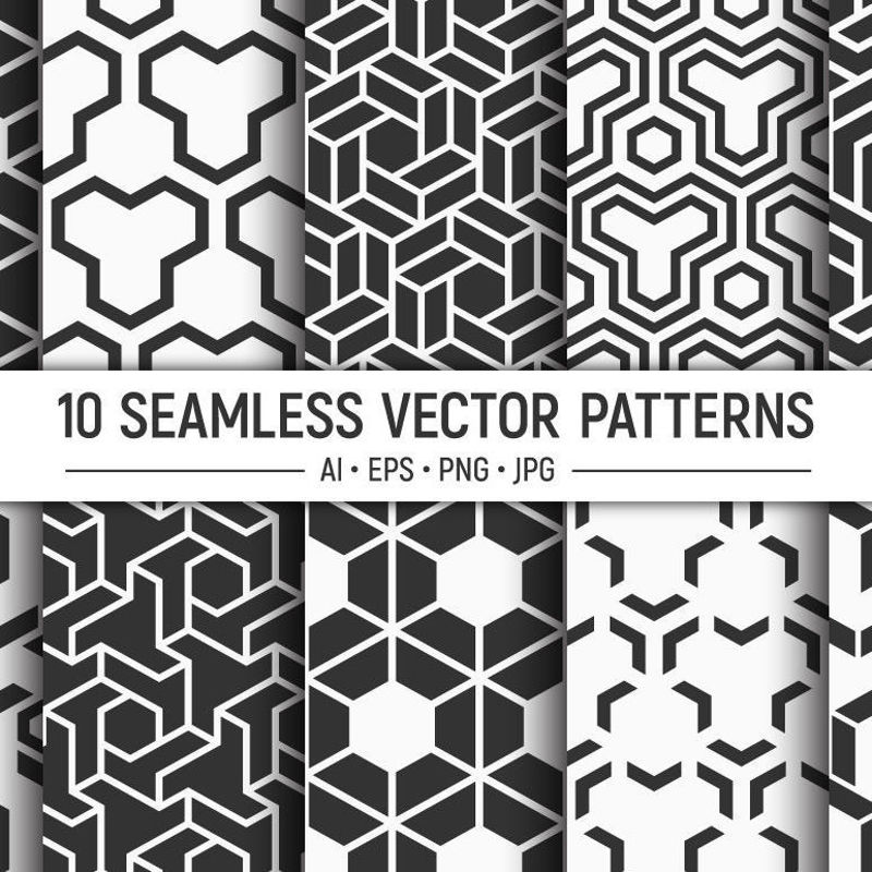10 motifs vectoriels géométriques sans soudure