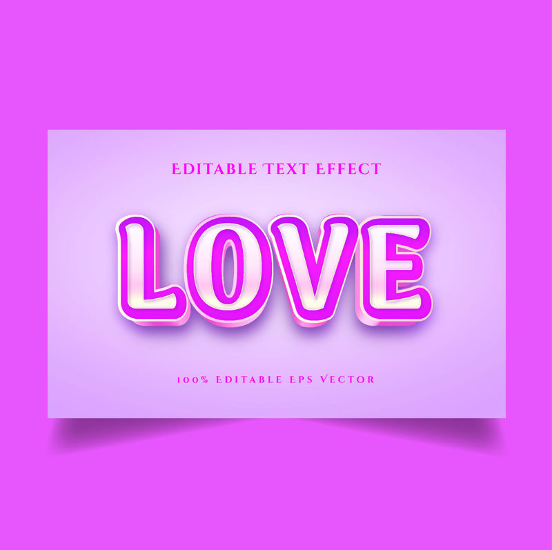 Роскошный Валентина любовь золотой розовый 3d эффект стиля редактируемого текста