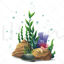 Undersea scene vector material