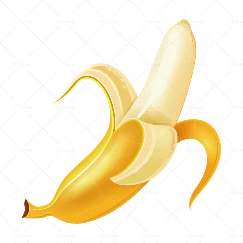 Vector gepelde banaan