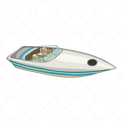 Cartoon vector speedboat