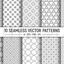 10 seamless dotted geometric vector patterns