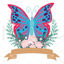 Butterflies and flowers tags vector
