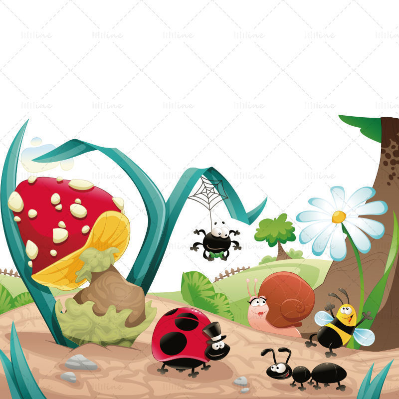 Illustration design of cartoon forest