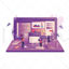 2.5d three-dimensional financial office illustration