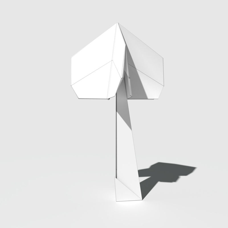Arbre de dessin animé en origami modèle 3D
