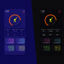 Speedometer App Screen with Glassy Buttons Concept