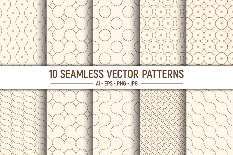 10 color seamless geometric patterns