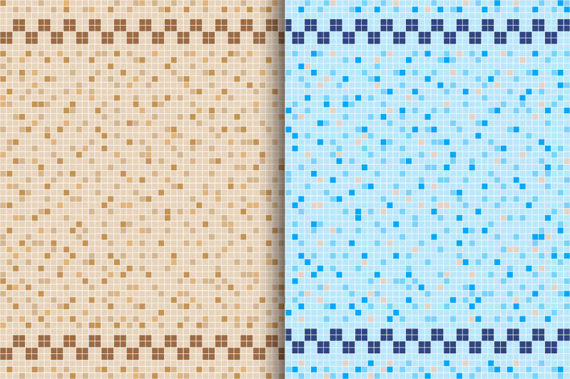 10 patrones de vector transparente de mosaico de azulejos de cerámica