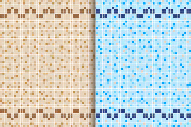 10 patrones de vector transparente de mosaico de azulejos de cerámica