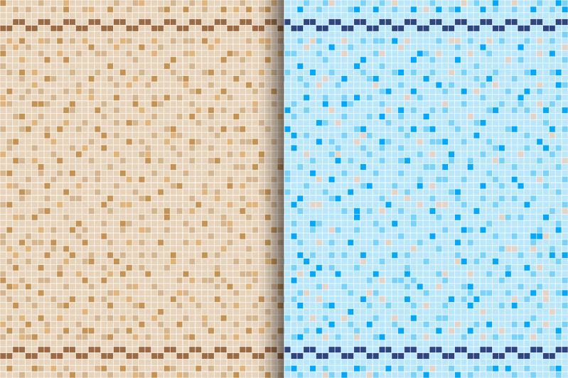 10 керамических плиток мозаики бесшовные векторные узоры