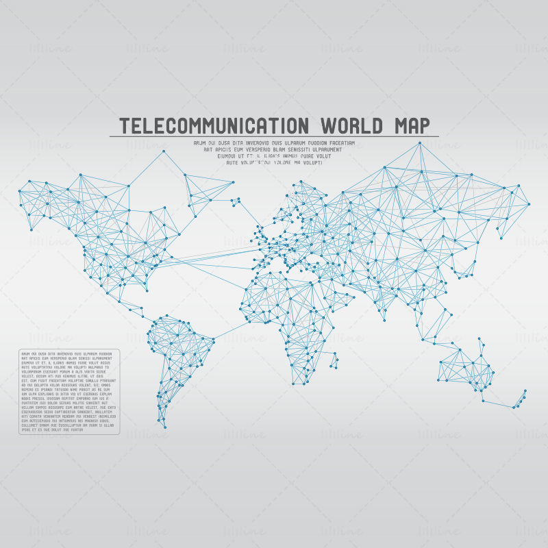 Globale Karte Vektormaterial Punktlinie Weltkarte Informationen Netzwerk Strahlung Globale Verteilungskarte polygonale Karte