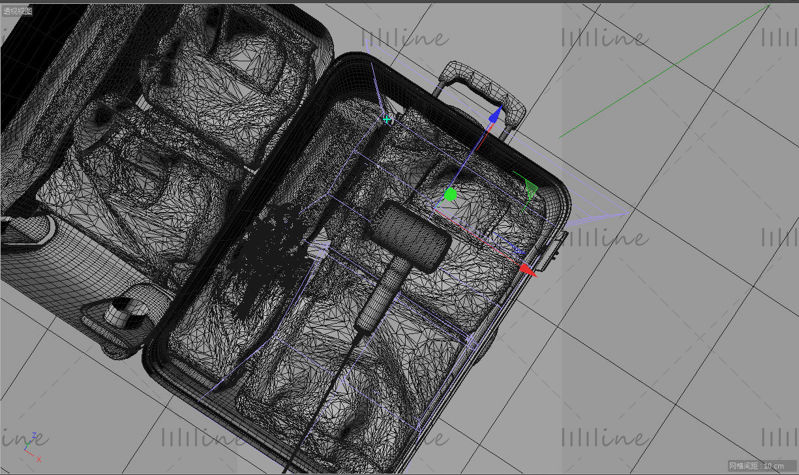 Suitcase 3d model hair dryer c4d project