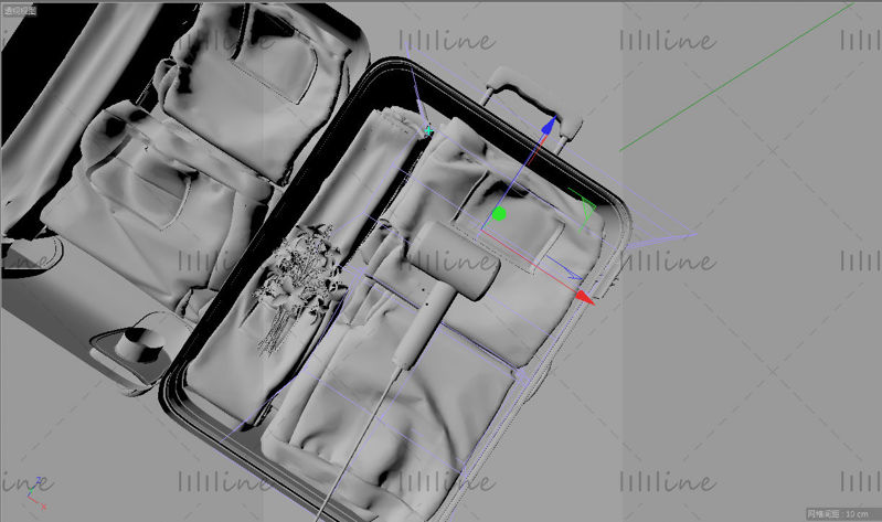 Suitcase 3d model hair dryer c4d project