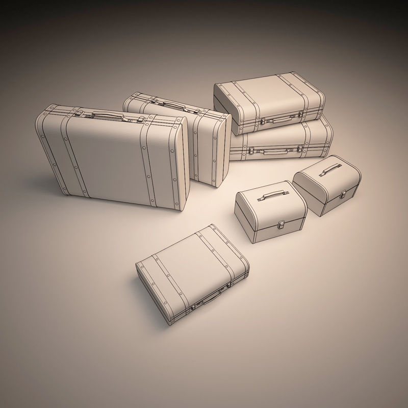 الحقائب العتيقة نموذج ثلاثي الأبعاد