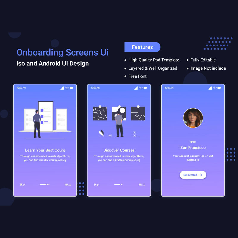 Onboarding ui Mobile App Screen