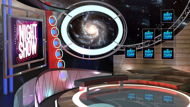 Virtuális TV Stúdió Talkshow Scene 3D modell