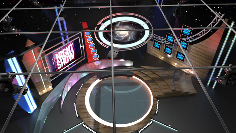 Virtuális TV Stúdió Talkshow Scene 3D modell
