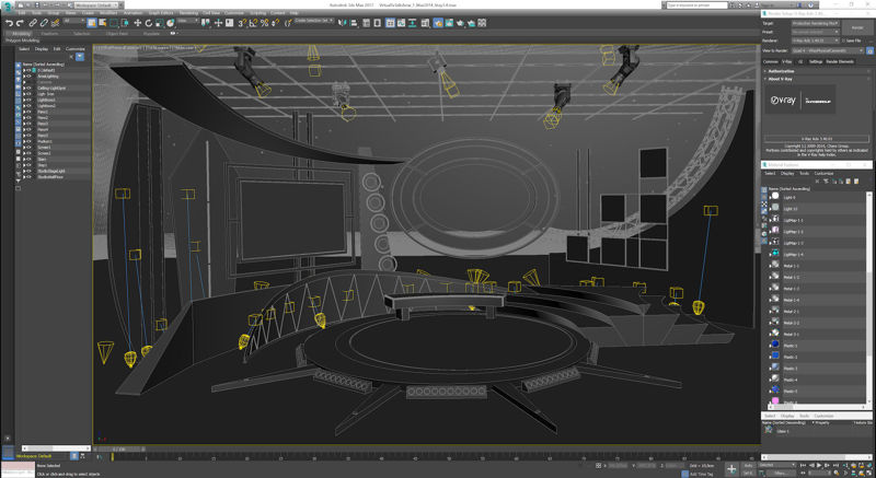 Virtual TV Studio Talkshow Scene 3D-model