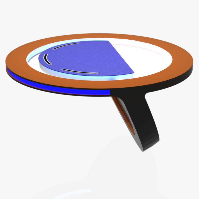 3Д модел округлог стола за ТВ студио