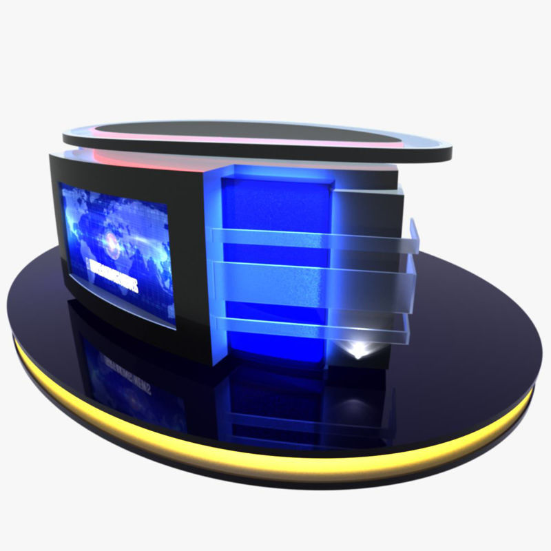 Kerek TV Stúdió News Desk 3D Design