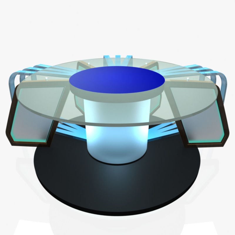 TV -stúdió kerek üveghírek íróasztal 3D -s modell