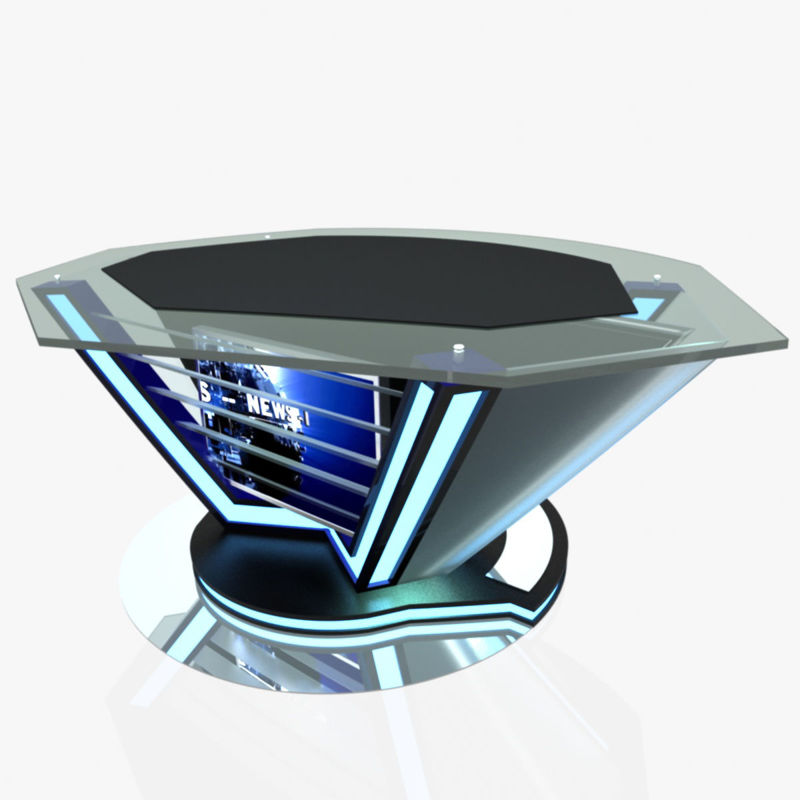 TV Studio Glass News Desk 3D modell
