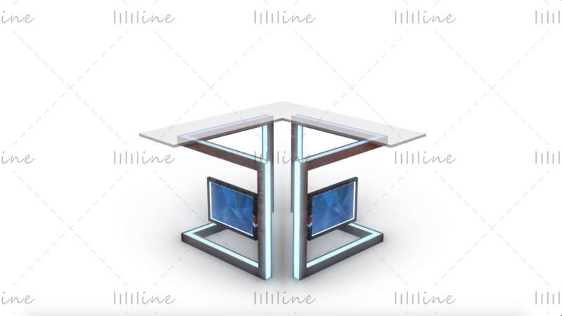 Kolekce 3D modelů TV Studio News Desk (12 KS)