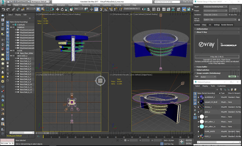 TV Studio News Desk 3D modellgyűjtemény (12 db)