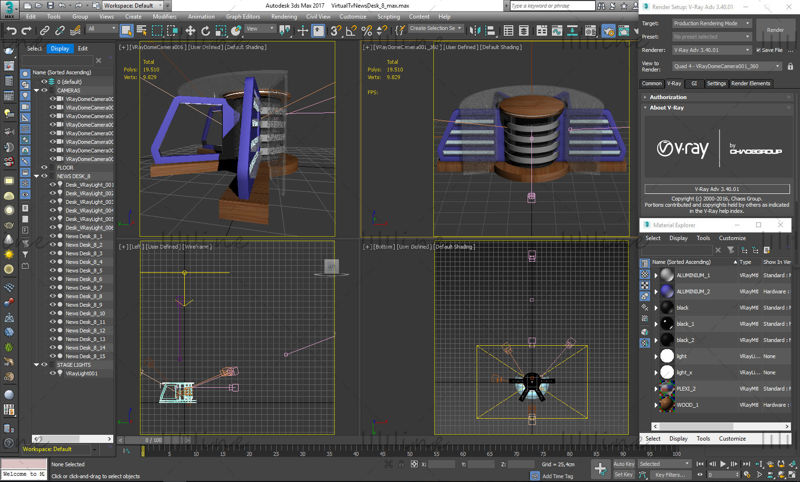 مجموعه مدلهای 3D Studio News News Desk (12 عدد)