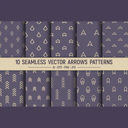 10 seamless geometric arrows vector patterns