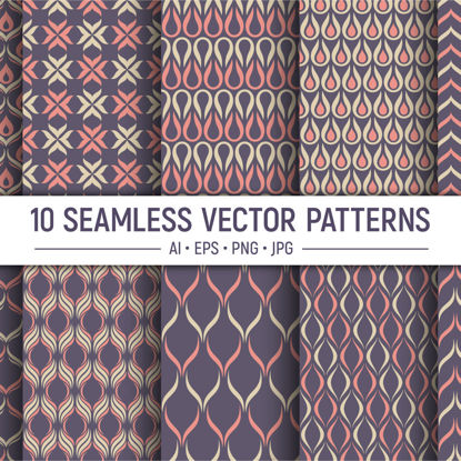 10 color seamless vector patterns