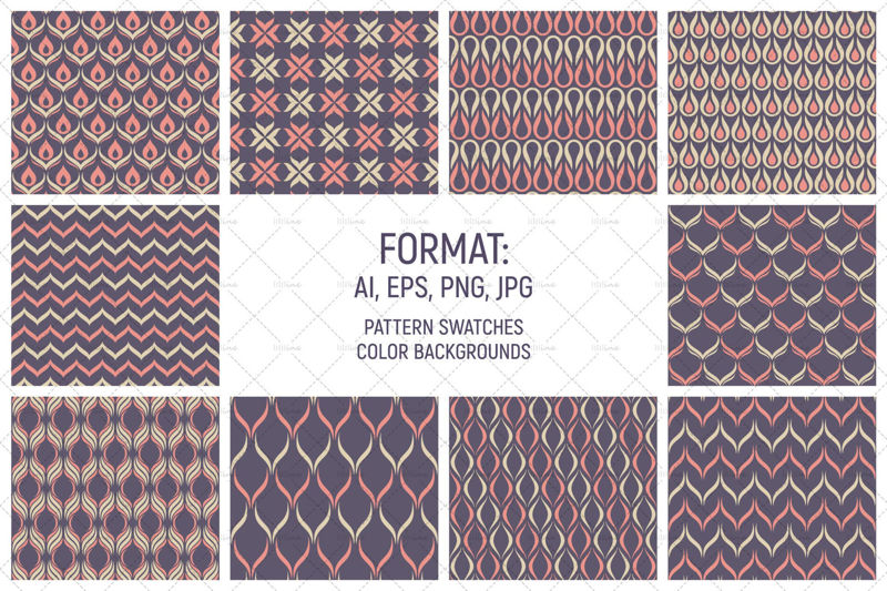 10 color seamless vector patterns
