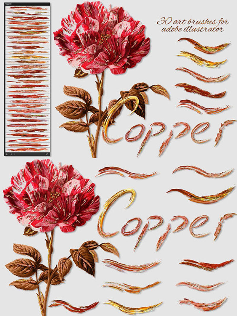 Digital painting art copper color AI brush