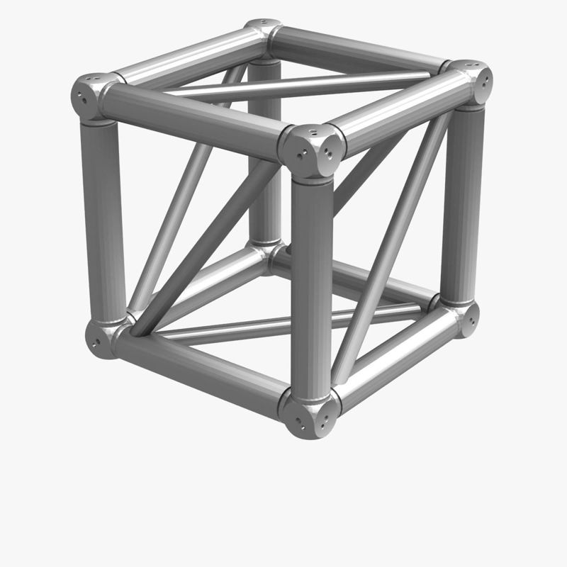 Collection de modèles 3D de faisceaux triangulaires carrés de fermes - 129 pièces modulaires