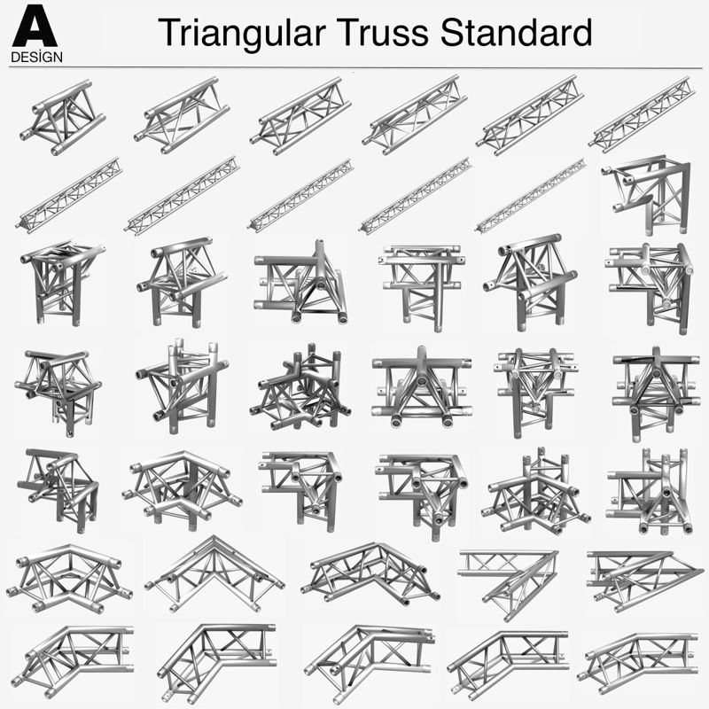 Trusses Trusses 3D Model Collection - 55 PCS Modular