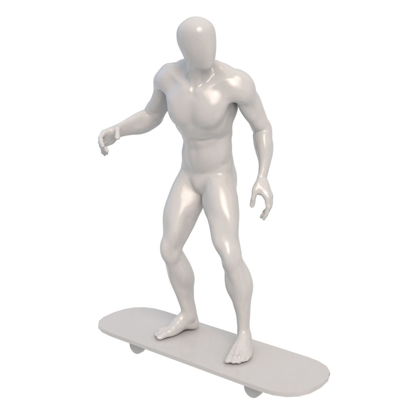 Roller skating male mannequin 3d print model