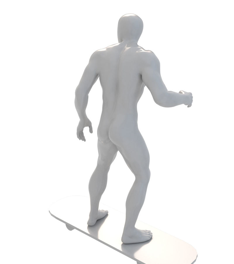 Modelo de impressão 3D com manequim masculino de patinação no gelo