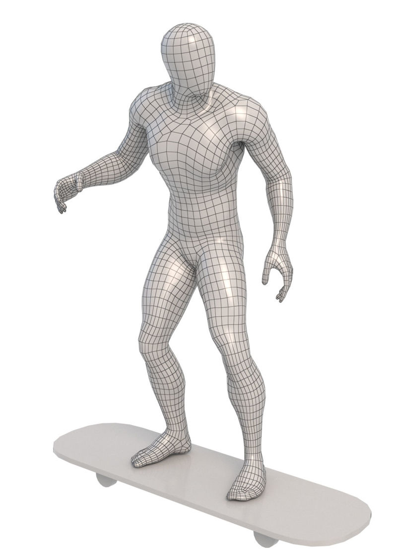 Manechin masculin pentru patinaj cu role model de imprimare 3D