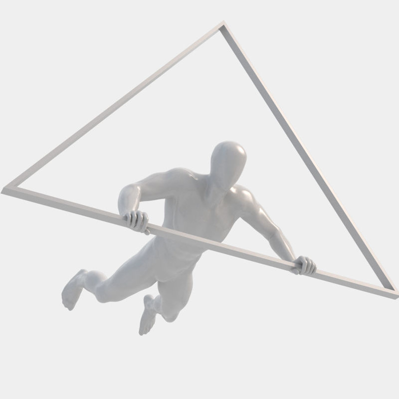 Hang gliding male mannequin 3d print model