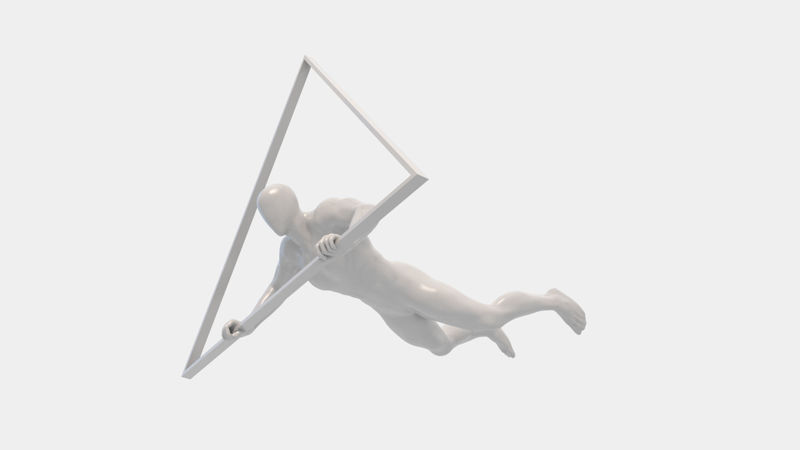 Drachenfliegen männliche Schaufensterpuppe 3D-Druck-Modell