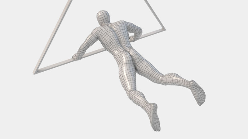 Manequim masculino de asa delta modelo impresso em 3D