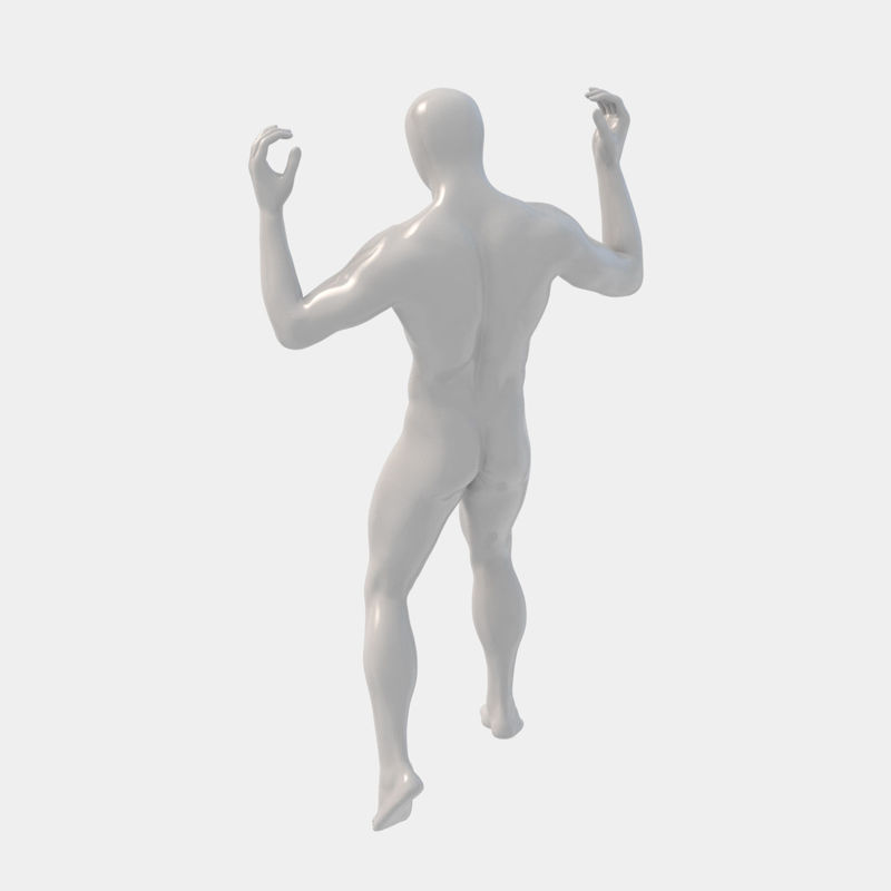 Modelo de impressão em 3D do manequim masculino para saltar de pára-quedas